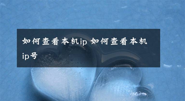 如何查看本机ip 如何查看本机ip号文章配图