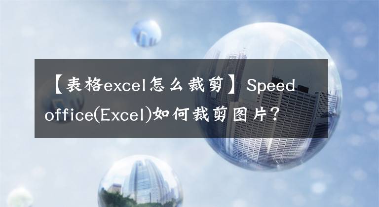 【表格excel怎么裁剪】Speedoffice(Excel)如何裁剪图片？文章配图
