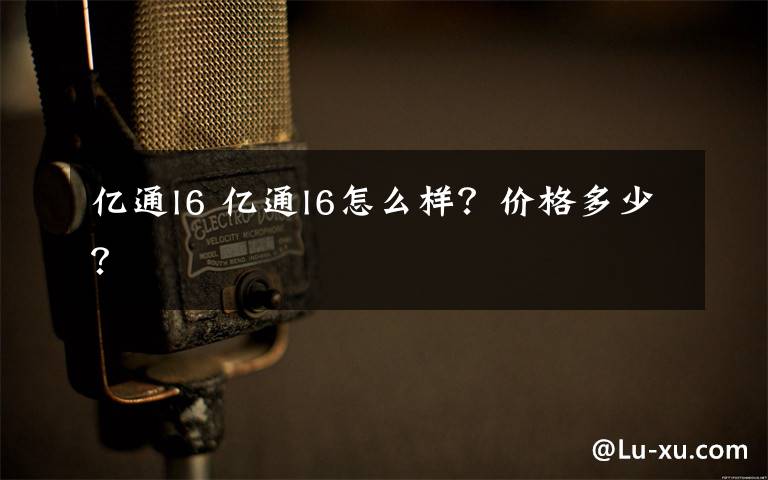 亿通l6 亿通l6怎么样？价格多少？文章配图