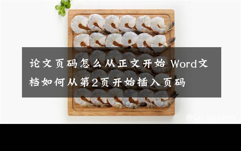 论文页码怎么从正文开始 Word文档如何从第2页开始插入页码文章配图