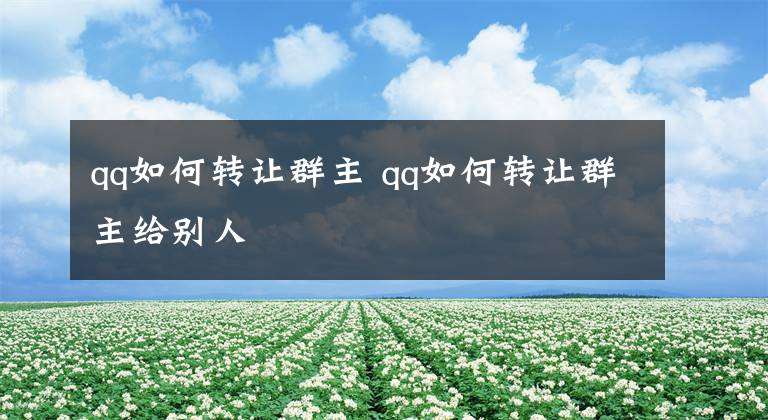 qq如何转让群主 qq如何转让群主给别人文章配图