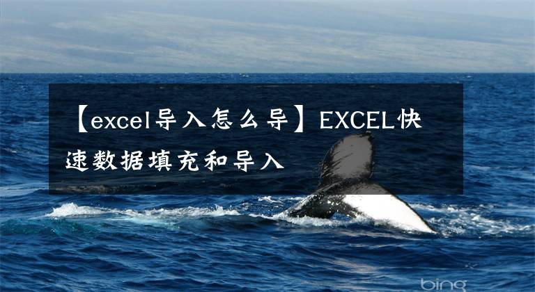 【excel导入怎么导】EXCEL快速数据填充和导入文章配图