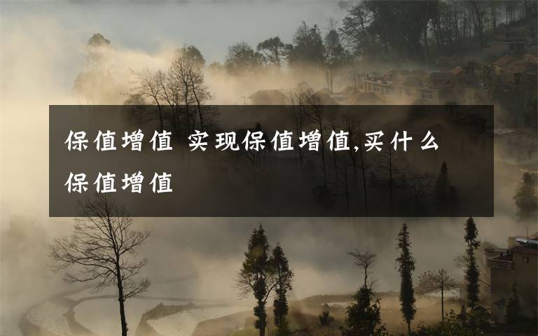 保值增值 实现保值增值,买什么保值增值文章配图