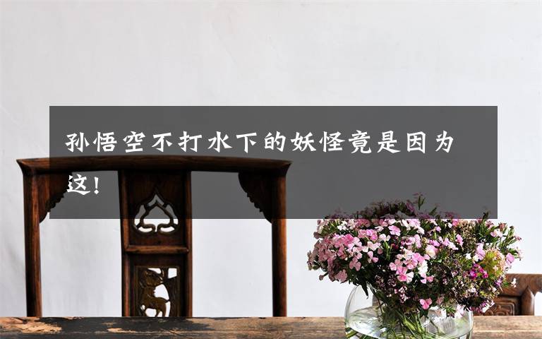 孙悟空不打水下的妖怪竟是因为这!文章配图