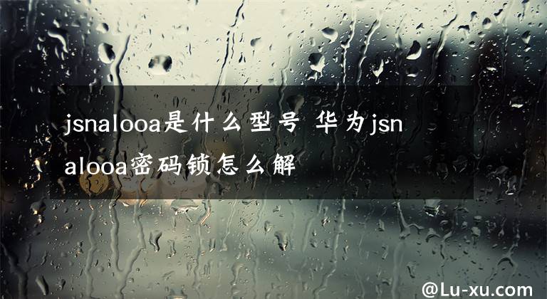 jsnalooa是什么型号 华为jsnalooa密码锁怎么解