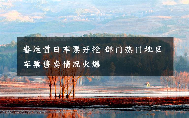 春运首日车票开抢 部门热门地区车票售卖情况火爆文章配图