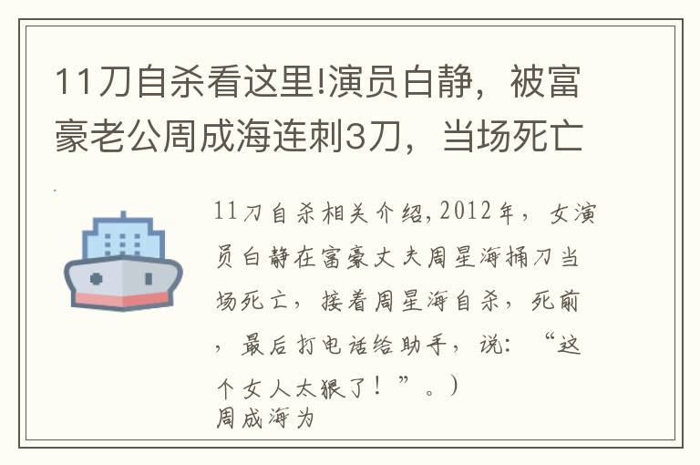 11刀自杀看这里!演员白静，被富豪老公周成海连刺3刀，当场死亡，随后周成海自杀