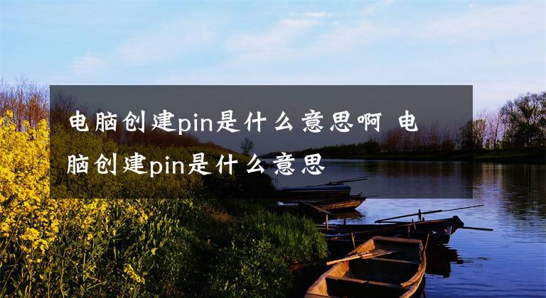 电脑创建pin是什么意思啊 电脑创建pin是什么意思文章配图