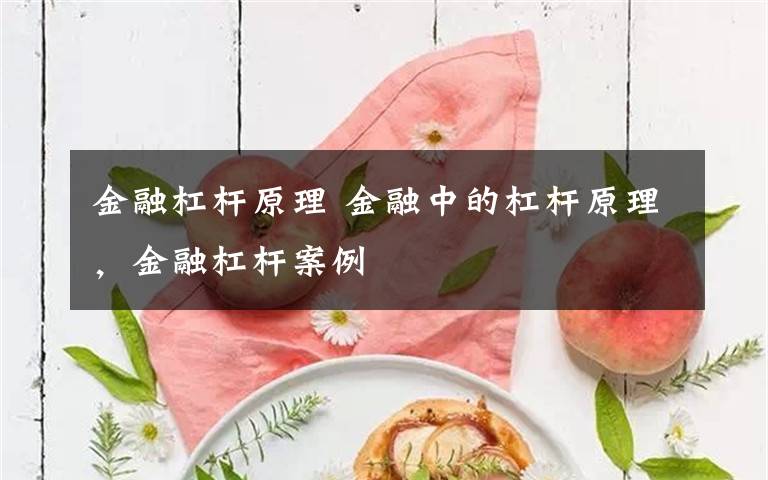 金融杠杆原理 金融中的杠杆原理，金融杠杆案例文章配图