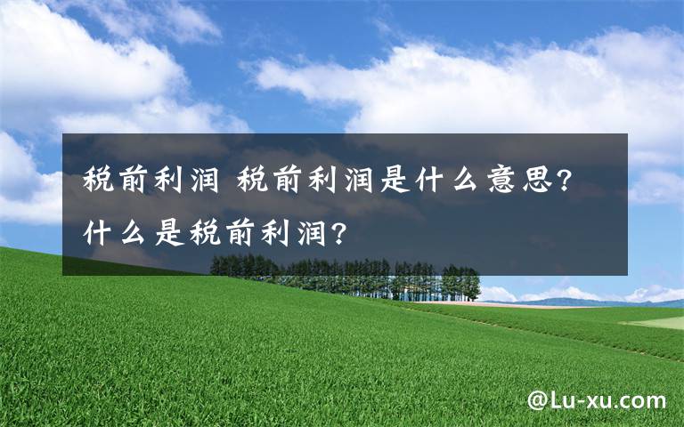 税前利润 税前利润是什么意思?什么是税前利润?文章配图