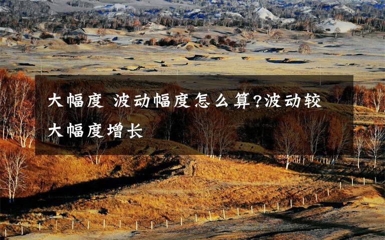 大幅度 波动幅度怎么算?波动较大幅度增长文章配图