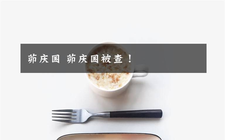 茆庆国 茆庆国被查！文章配图