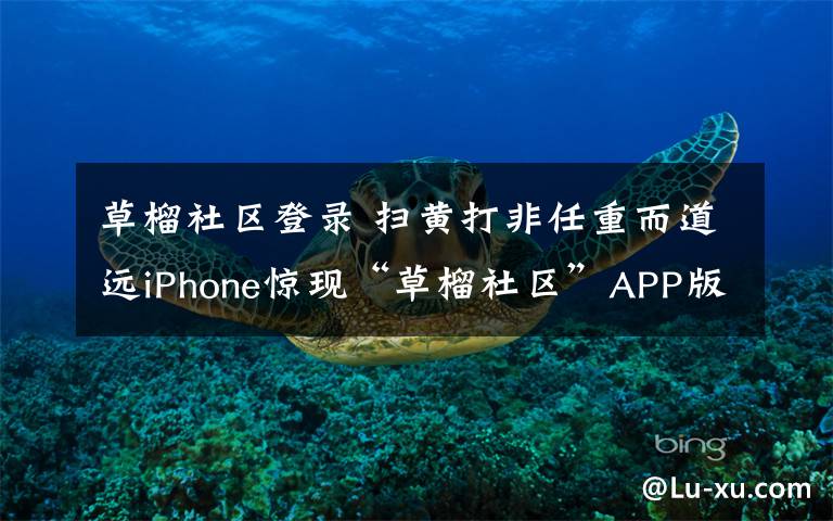 草榴社区登录 扫黄打非任重而道远iPhone惊现“草榴社区”APP版