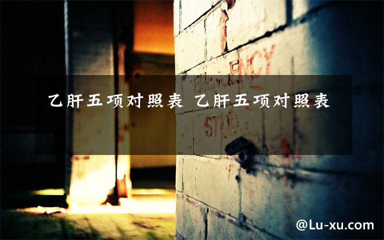 乙肝五项对照表 乙肝五项对照表文章配图