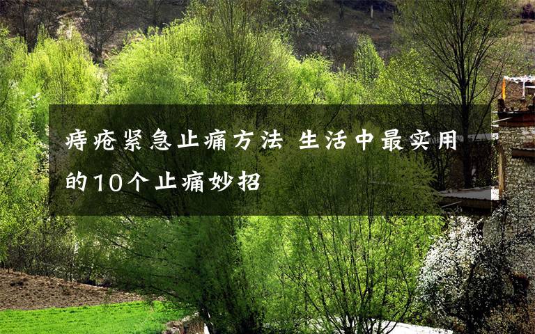 痔疮紧急止痛方法 生活中最实用的10个止痛妙招文章配图