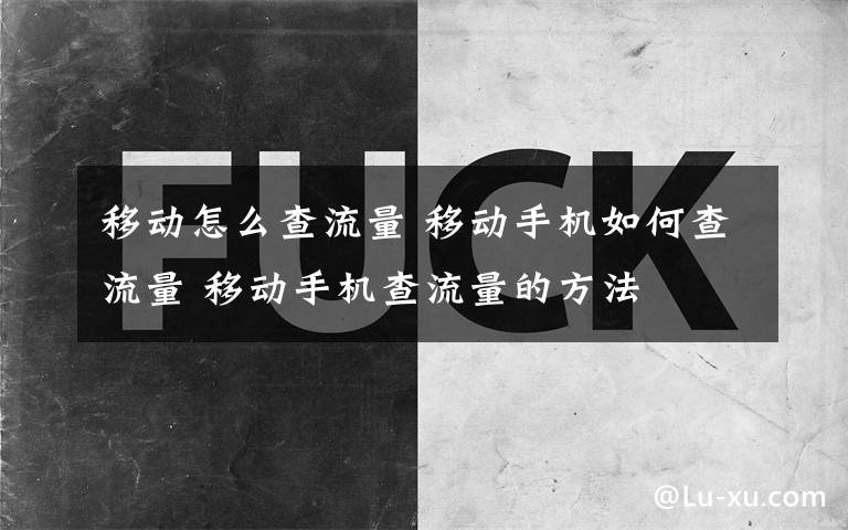 移动怎么查流量 移动手机如何查流量 移动手机查流量的方法文章配图