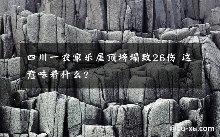 四川一农家乐屋顶垮塌致26伤 这意味着什么?