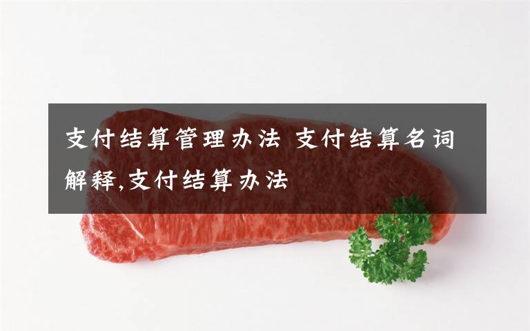 支付结算管理办法 支付结算名词解释,支付结算办法文章配图