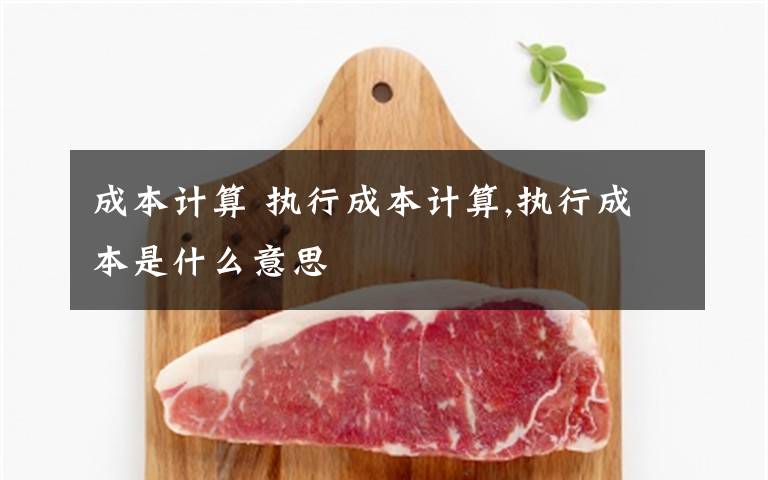 成本计算 执行成本计算,执行成本是什么意思文章配图