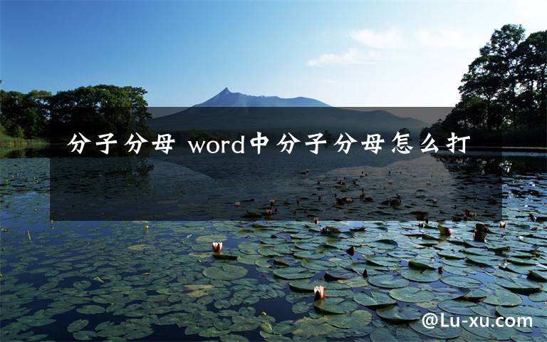 分子分母 word中分子分母怎么打文章配图