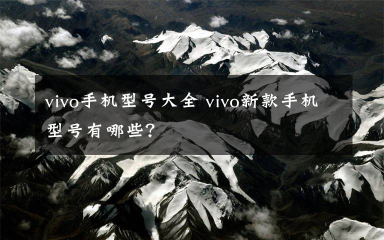 vivo手机型号大全 vivo新款手机型号有哪些？文章配图