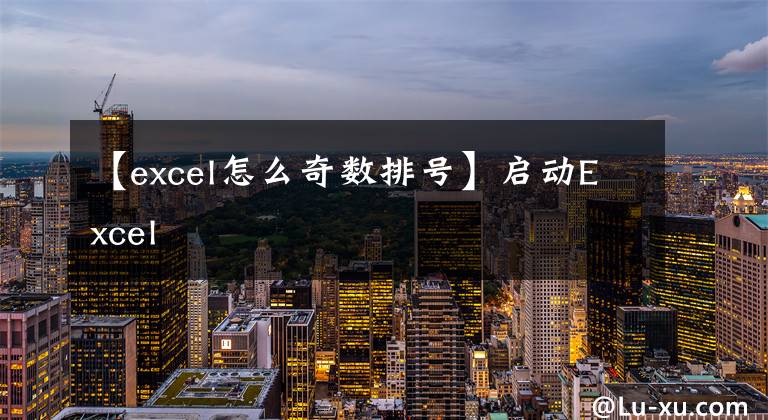 【excel怎么奇数排号】启动Excel