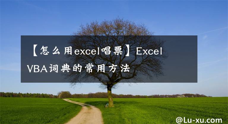 【怎么用excel唱票】Excel VBA词典的常用方法文章配图