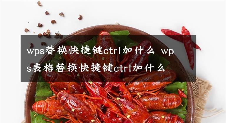 wps替换快捷键ctrl加什么 wps表格替换快捷键ctrl加什么