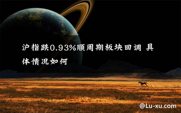 沪指跌0.93%顺周期板块回调 具体情况如何文章配图