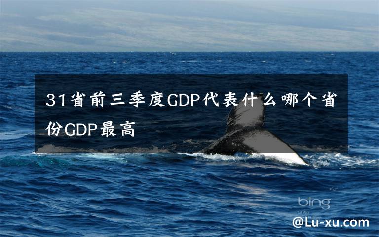31省前三季度GDP代表什么哪个省份GDP最高文章配图