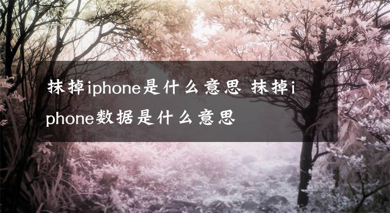抹掉iphone是什么意思 抹掉iphone数据是什么意思文章配图