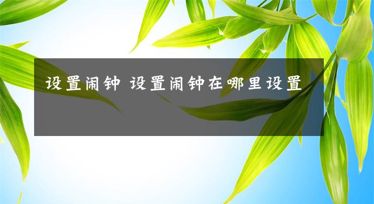 设置闹钟 设置闹钟在哪里设置文章配图