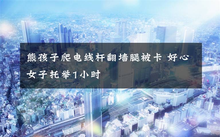熊孩子爬电线杆翻墙腿被卡 好心女子托举1小时文章配图