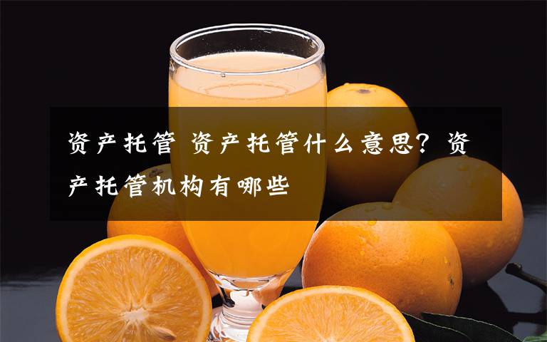 资产托管 资产托管什么意思？资产托管机构有哪些文章配图