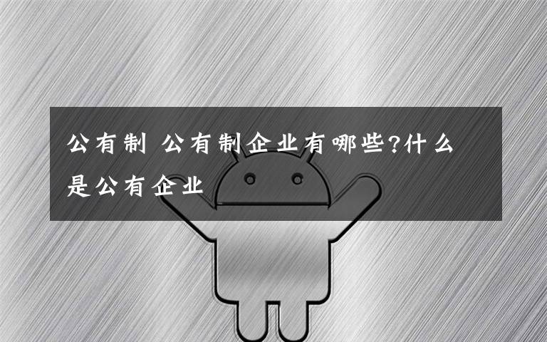 公有制 公有制企业有哪些?什么是公有企业文章配图