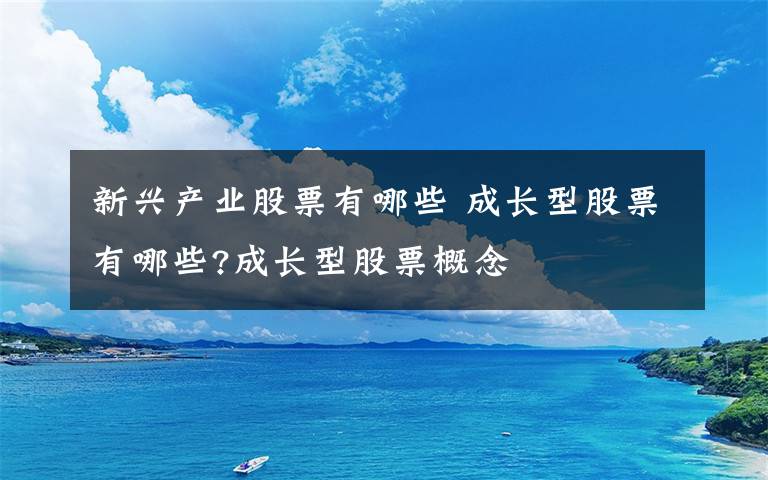 新兴产业股票有哪些 成长型股票有哪些?成长型股票概念文章配图