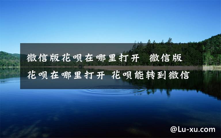 微信版花呗在哪里打开  微信版花呗在哪里打开 花呗能转到微信里吗