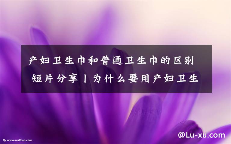 产妇卫生巾和普通卫生巾的区别 短片分享丨为什么要用产妇卫生巾文章配图