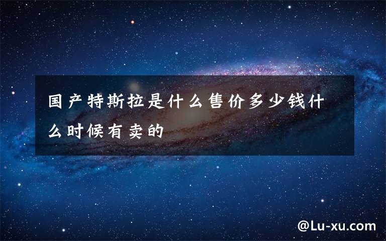 国产特斯拉是什么售价多少钱什么时候有卖的