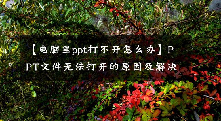 【电脑里ppt打不开怎么办】PPT文件无法打开的原因及解决方案文章配图