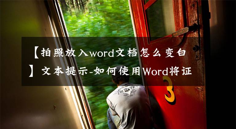 【拍照放入word文档怎么变白】文本提示-如何使用Word将证书照片更改为背景色文章配图
