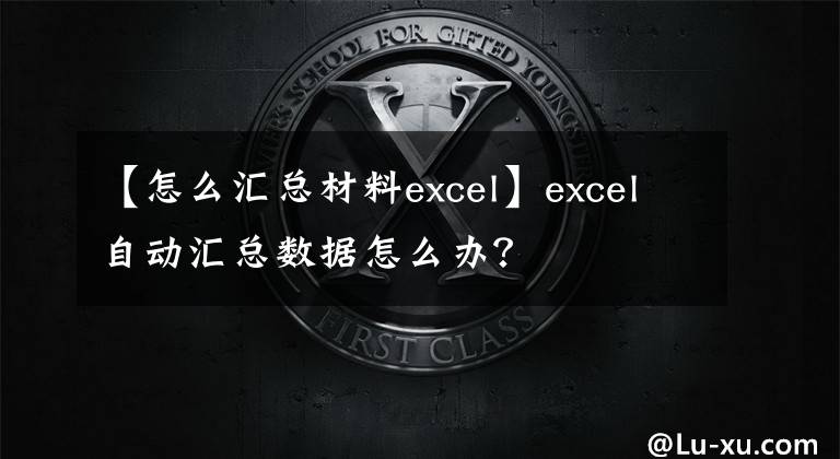 【怎么汇总材料excel】excel自动汇总数据怎么办？文章配图