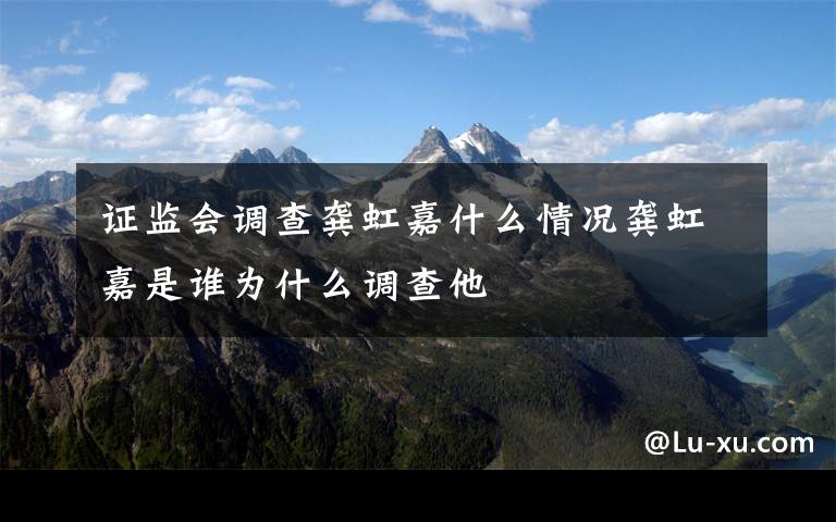 证监会调查龚虹嘉什么情况龚虹嘉是谁为什么调查他文章配图