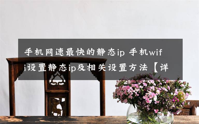手机网速最快的静态ip 手机wifi设置静态ip及相关设置方法【详解】文章配图