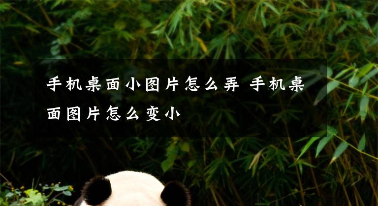手机桌面小图片怎么弄 手机桌面图片怎么变小文章配图