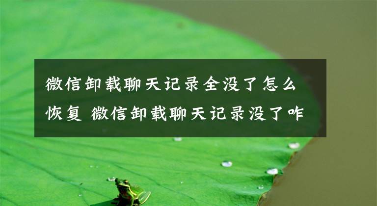 微信卸载聊天记录全没了怎么恢复 微信卸载聊天记录没了咋恢复文章配图
