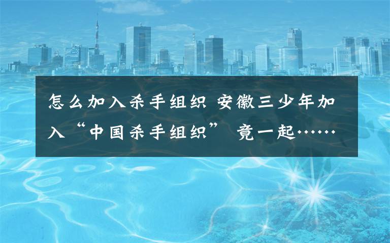 怎么加入杀手组织 安徽三少年加入“中国杀手组织” 竟一起……