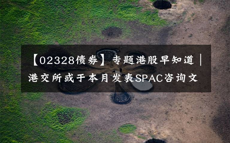 【02328债券】专题港股早知道｜港交所或于本月发表SPAC咨询文件 年底开市挂牌运营