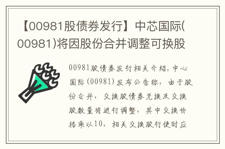 【00981股债券发行】中芯国际(00981)将因股份合并调整可换股债券兑换价