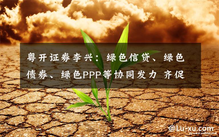 粤开证券李兴：绿色信贷、绿色债券、绿色PPP等协同发力 齐促绿色金融完善发展